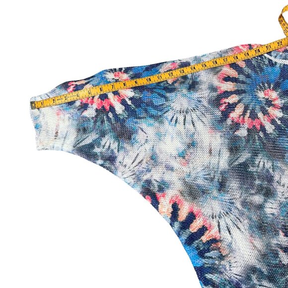 Luisa Ricci Boat Neck Sweater Womens Size L Blue Tie Dye Americana Boho Chic - Picture 12 of 12